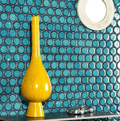 Intermatex Tech Round Teal 26,3x30,4 - tegel - kopen bij Mr Tegel