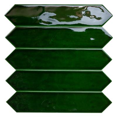 Steenbok Rustic Spike Copper Green Glossy 5x25 - tegel - kopen bij Mr Tegel