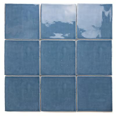 Steenbok Rustic Handmade Dark Blue Glossy 13x13 - tegel - kopen bij Mr Tegel