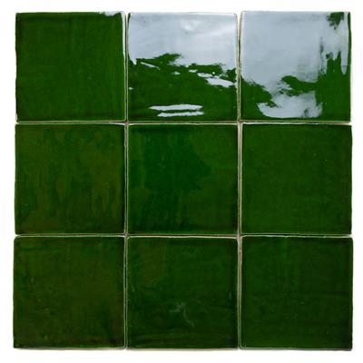 Steenbok Rustic Handmade Copper Green Glossy 13x13 - tegel - kopen bij Mr Tegel