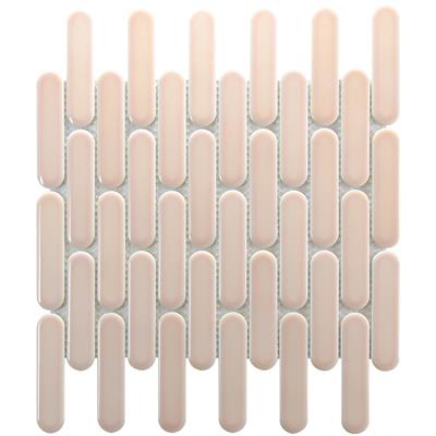 TMF Sevilla SEO23078 Pink Glossy 2,3x9,8 30x30 Oval Finger - tegel - kopen bij Mr Tegel