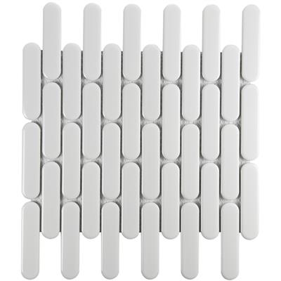 TMF Sevilla SEO23100 White Glossy 2,3x9,8 30x30 Oval Finger - tegel - kopen bij Mr Tegel