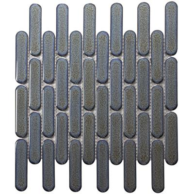 TMF Sevilla SEO23325 Grey-Blue Speckle Glossy 2,3x9,8 30x30 Oval Finger tegel - kopen bij Mr Tegel