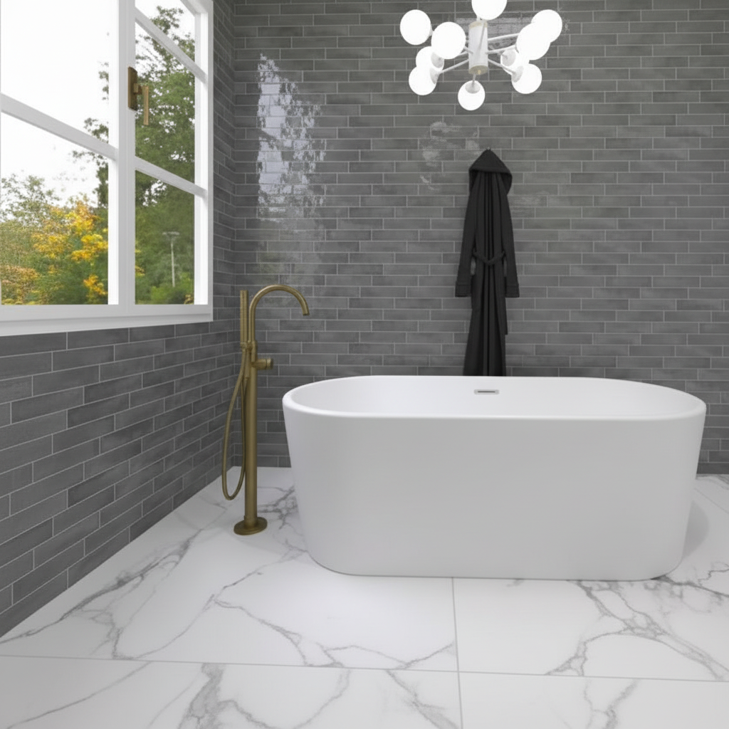 Durstone Imagine Grey Glossy 6x25 - tegel - kopen bij Mr Tegel