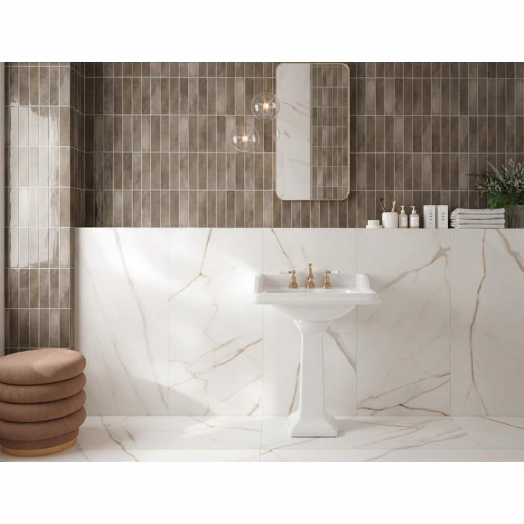Durstone Imagine Taupe Glossy 6x25 - tegel - taupe - kopen bij Mr Tegel