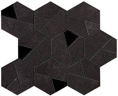 Atlas Concorde Boost Tarmac Matt 25x28,5 Mosaico Hex Black - tegel - kopen bij Mr Tegel