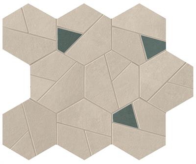 Atlas Concorde Boost Pro Cream Matt 25x28,5 Mosaico Hex Blue - tegel - kopen bij Mr Tegel