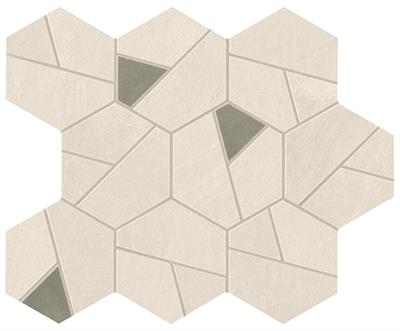 Atlas Concorde Boost Pro Ivory Matt 25x28,5 Mosaico Hex Olive - tegel - kopen bij Mr Tegel