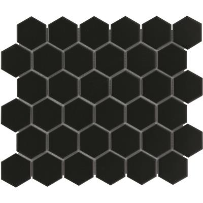 TMF Barcelona AMH13317 Black Matt 5,1x5,9 28,1x32,5 Hexagon - tegel - kopen bij Mr Tegel