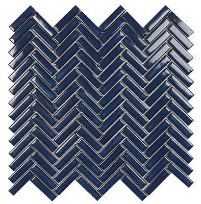 Intermatex Tech Chevron Blue Gloss 27,7x28,3 (1,2x4,8) - tegel - kopen bij Mr Tegel