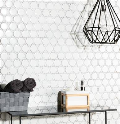 Intermatex Tech Round White 26,3x30,4 - tegel - kopen bij Mr Tegel