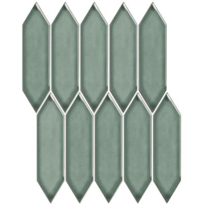 TMF Paris PAPIC82 Green Grey Glossy 4,8x19,5 25,8x31,3 Picket - tegel - kopen bij Mr Tegel