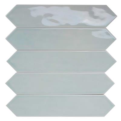 Steenbok Rustic Spike Turquoise Glossy 5x25 - tegel - kopen bij Mr Tegel