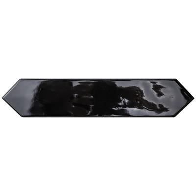 Steenbok Rustic Spike Black Glossy 5x25 - tegel - kopen bij Mr Tegel