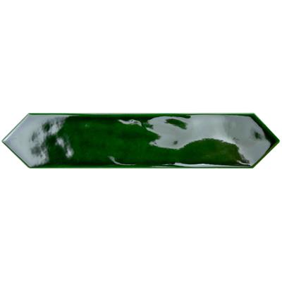 Steenbok Rustic Spike Copper Green Glossy 5x25 - tegel - kopen bij Mr Tegel