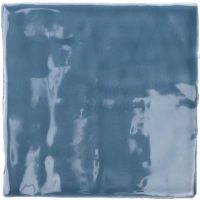 Steenbok Rustic Handmade Dark Blue Glossy 13x13 - tegel - kopen bij Mr Tegel