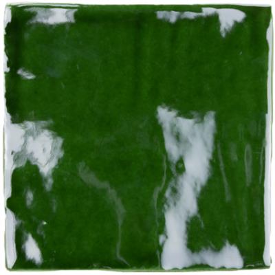Steenbok Rustic Handmade Copper Green Glossy 13x13 - tegel - kopen bij Mr Tegel