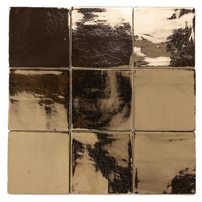 Steenbok Rustic Handmade Gold Glossy 13x13 - tegel - kopen bij Mr Tegel