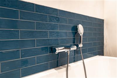 Steenbok Rustic Stripe Dark Blue Glossy 7,5x30 - tegel - kopen bij Mr Tegel