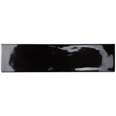Steenbok Rustic Stripe Black Glossy 7,5x30 - tegel - kopen bij Mr Tegel