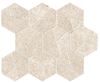 Atlas Concorde Boost Stone Ivory Matt 25x28,5 Mosaico Hex - tegel - kopen bij Mr Tegel