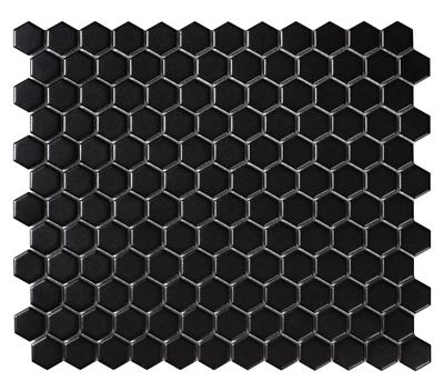 Intermatex Tech Hexagon Black Matt 26x30 - tegel - kopen bij Mr Tegel