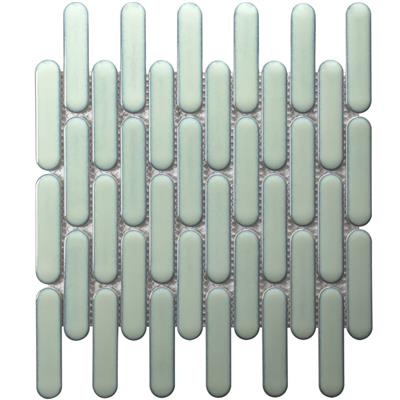 TMF Sevilla SEO23525 Light Green Glossy 2,3x9,8 30x30 Oval Finger - tegel - kopen bij Mr Tegel