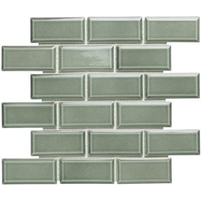 TMF Paris PAME182 Green Grey Glossy 4,5x95 29,1x29,6 Rectangle - tegel - kopen bij Mr Tegel